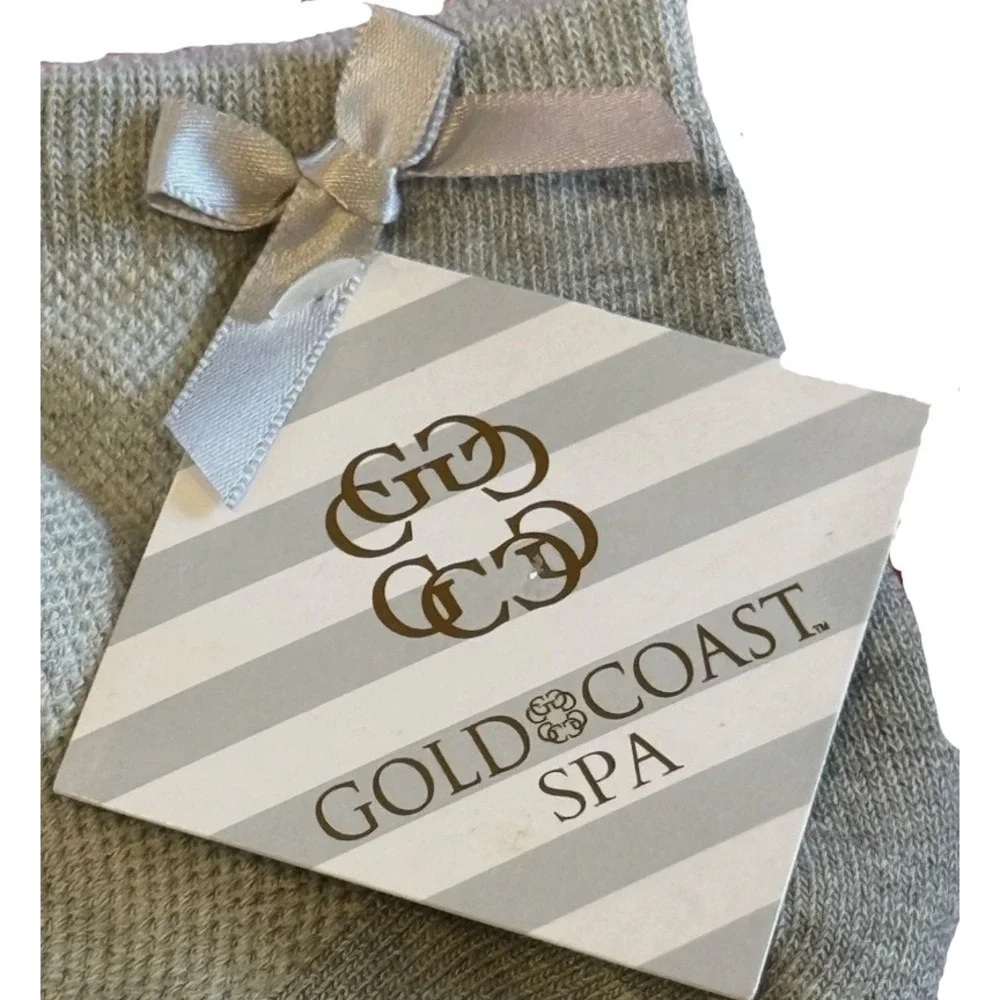 Gold Coast Spa Moisturizing Gel Heel Sleeves 2 Pairs Gray Toeless‎ Spa Socks NWT